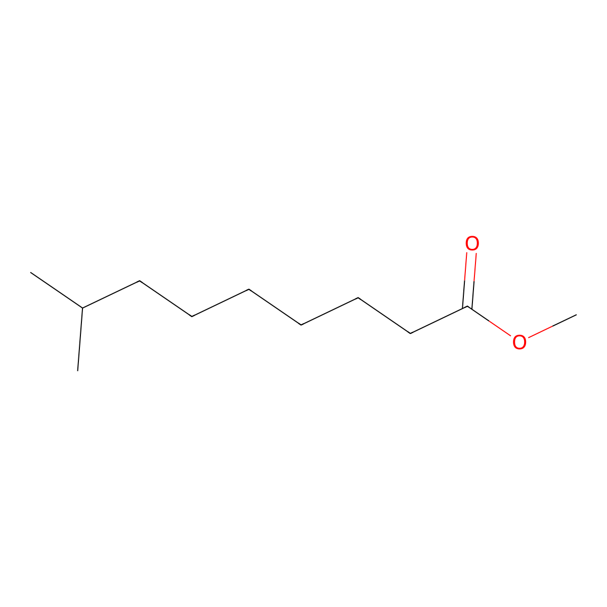 Methyl 8-methylnonanoate molecular structure, CAS 5129-54-4