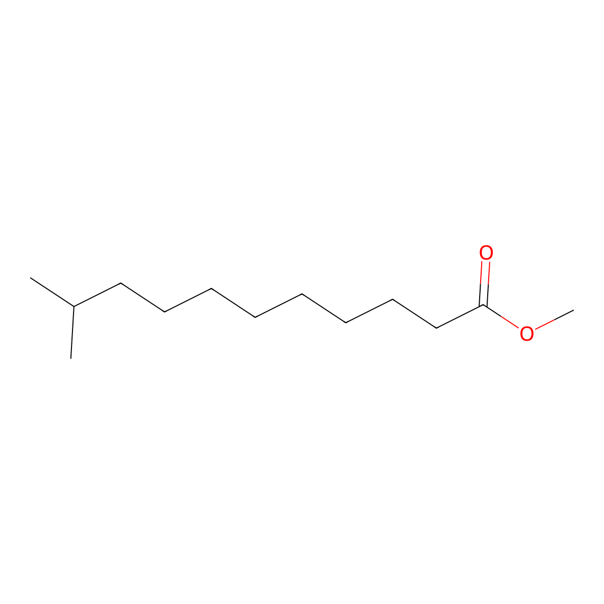Methyl 10-methylundecanoate molecular structure, CAS 5129-56-6
