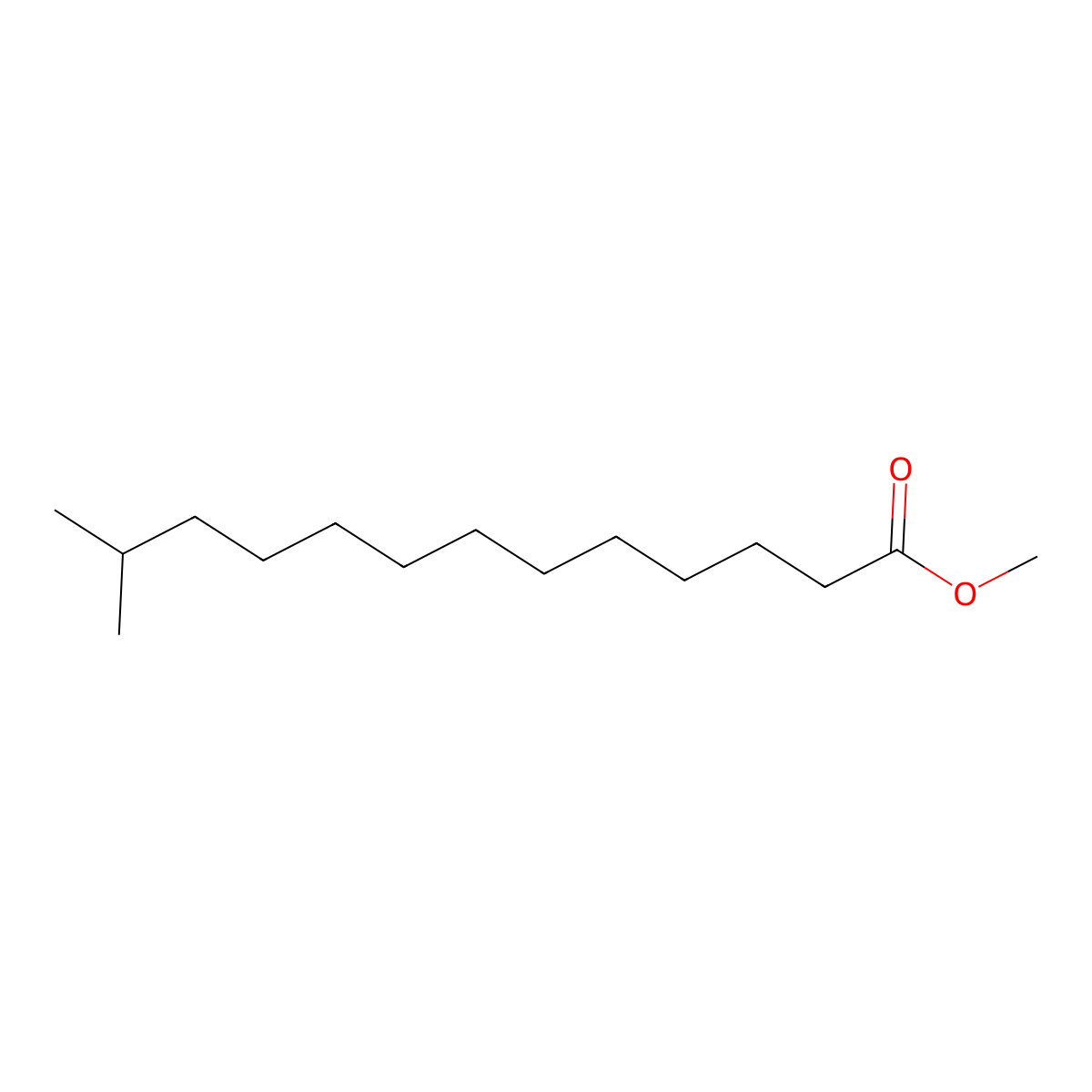 Methyl 12-methyltridecanoate molecular structure, CAS 5129-58-8