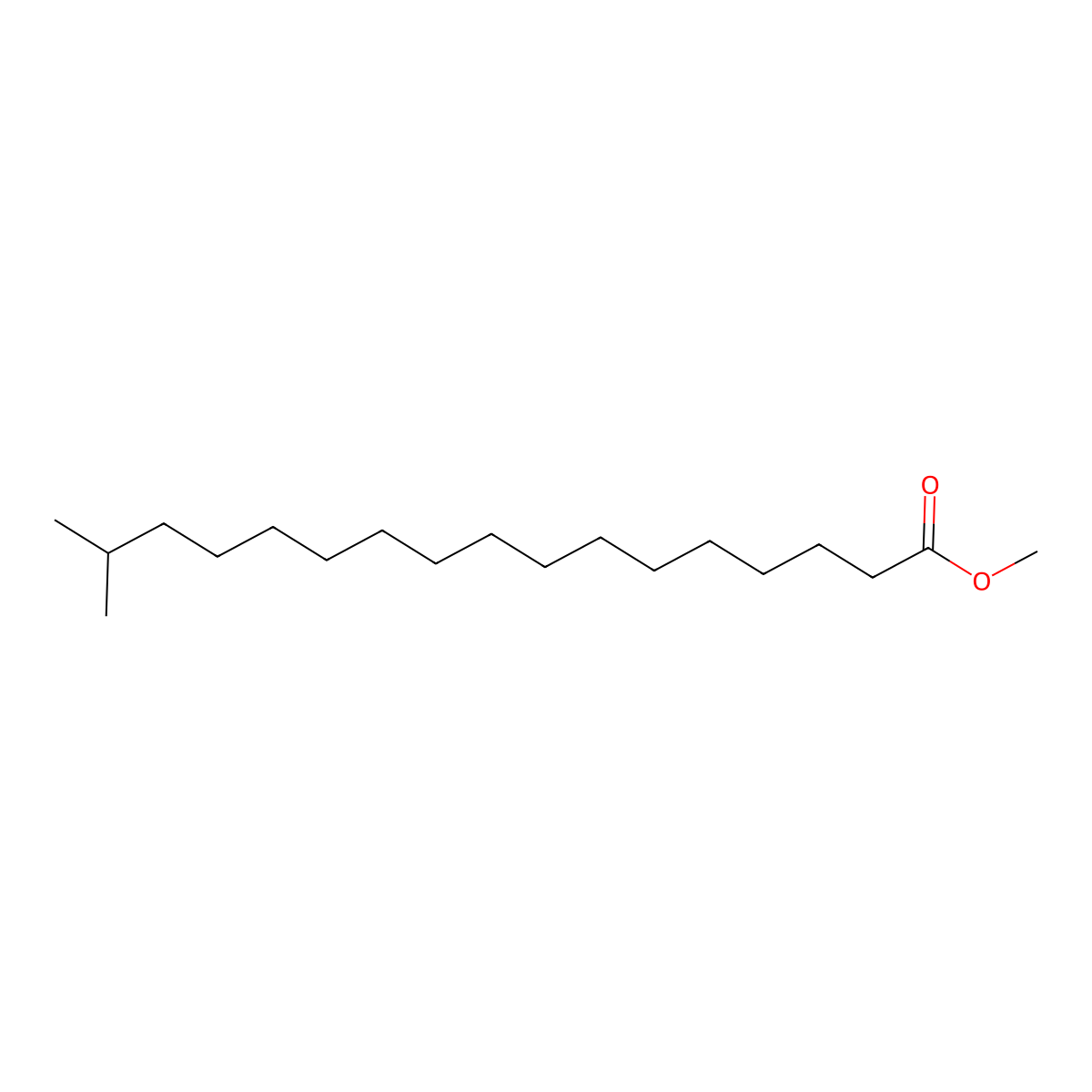Methyl 16-methylheptadecanoate molecular structure, CAS 5129-61-3