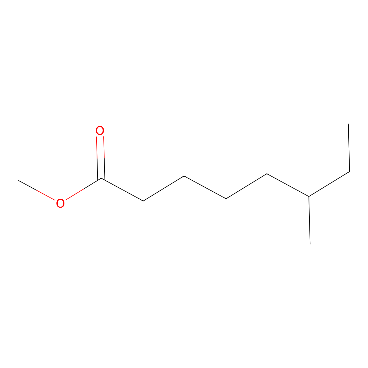 Methyl 6-methyloctanoate molecular structure, CAS 5129-62-4