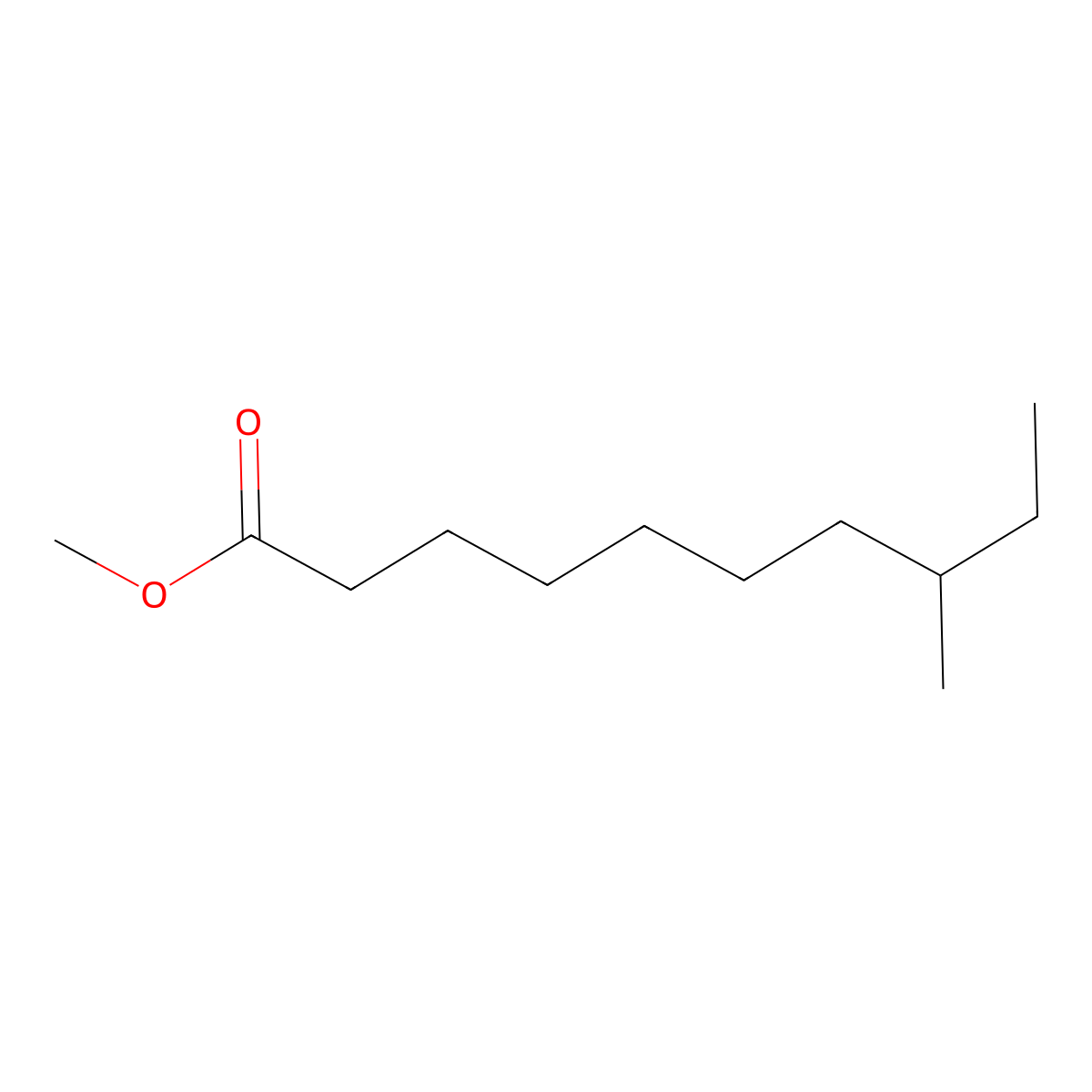 Methyl 8-methyldecanoate molecular structure, CAS 5129-64-6