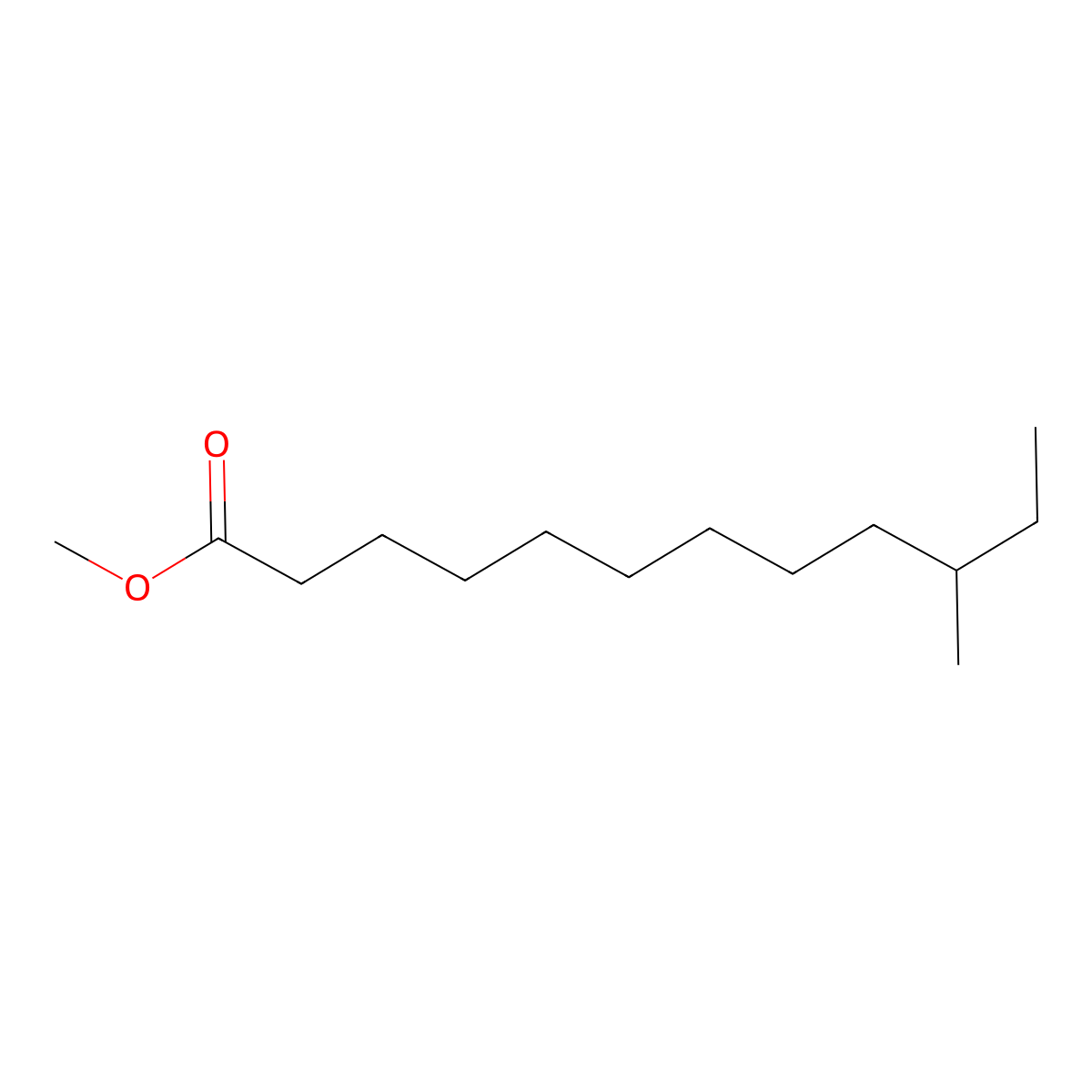 Methyl 10-methyldodecanoate molecular structure, CAS 5129-65-7