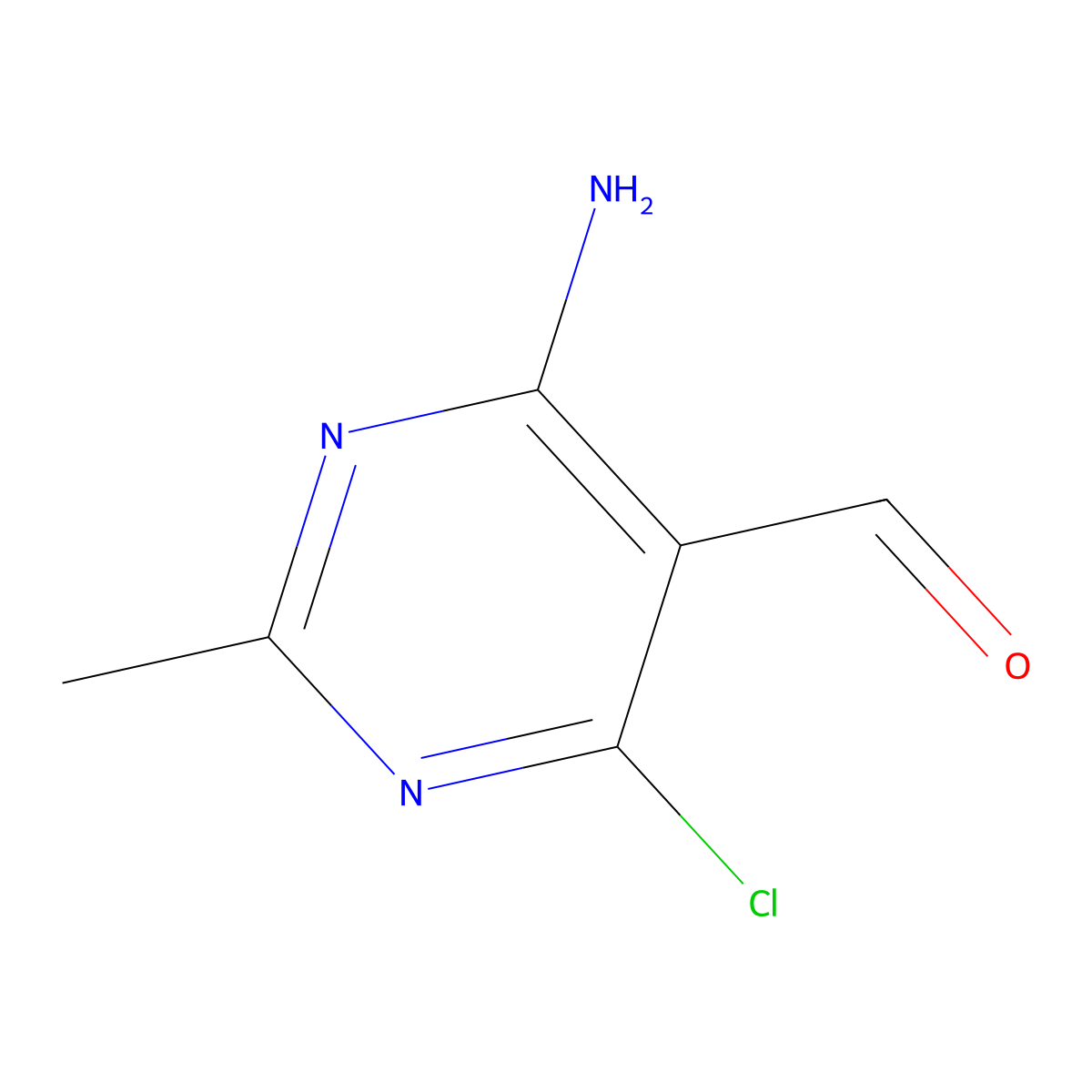 4-Amino-6-chloro-2-methyl-pyrimidine-5-carbaldehyde molecular structure, CAS 51290-87-0