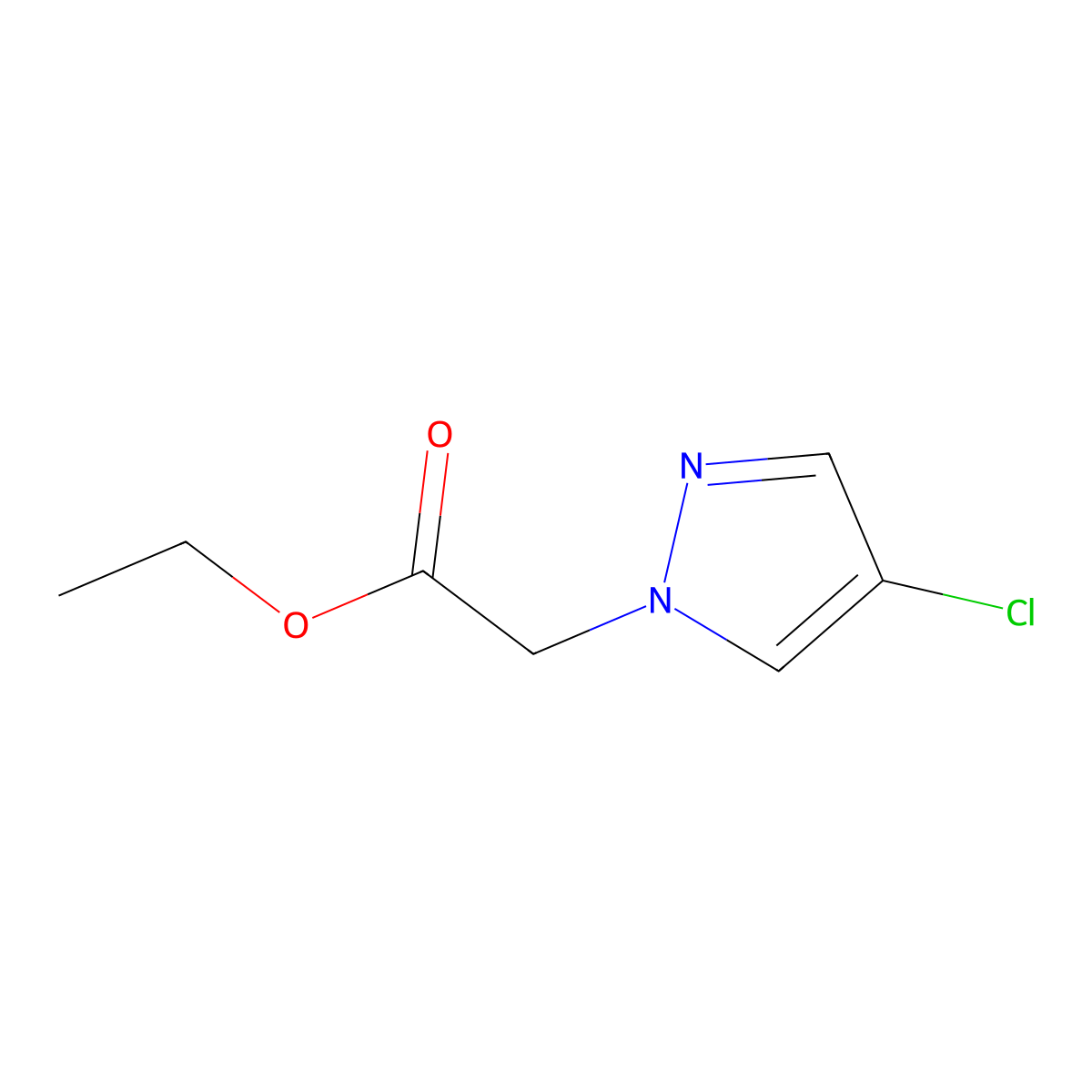 Ethyl 2-(4-chloro-1H-pyrazol-1-yl)acetate molecular structure, CAS 51292-40-1