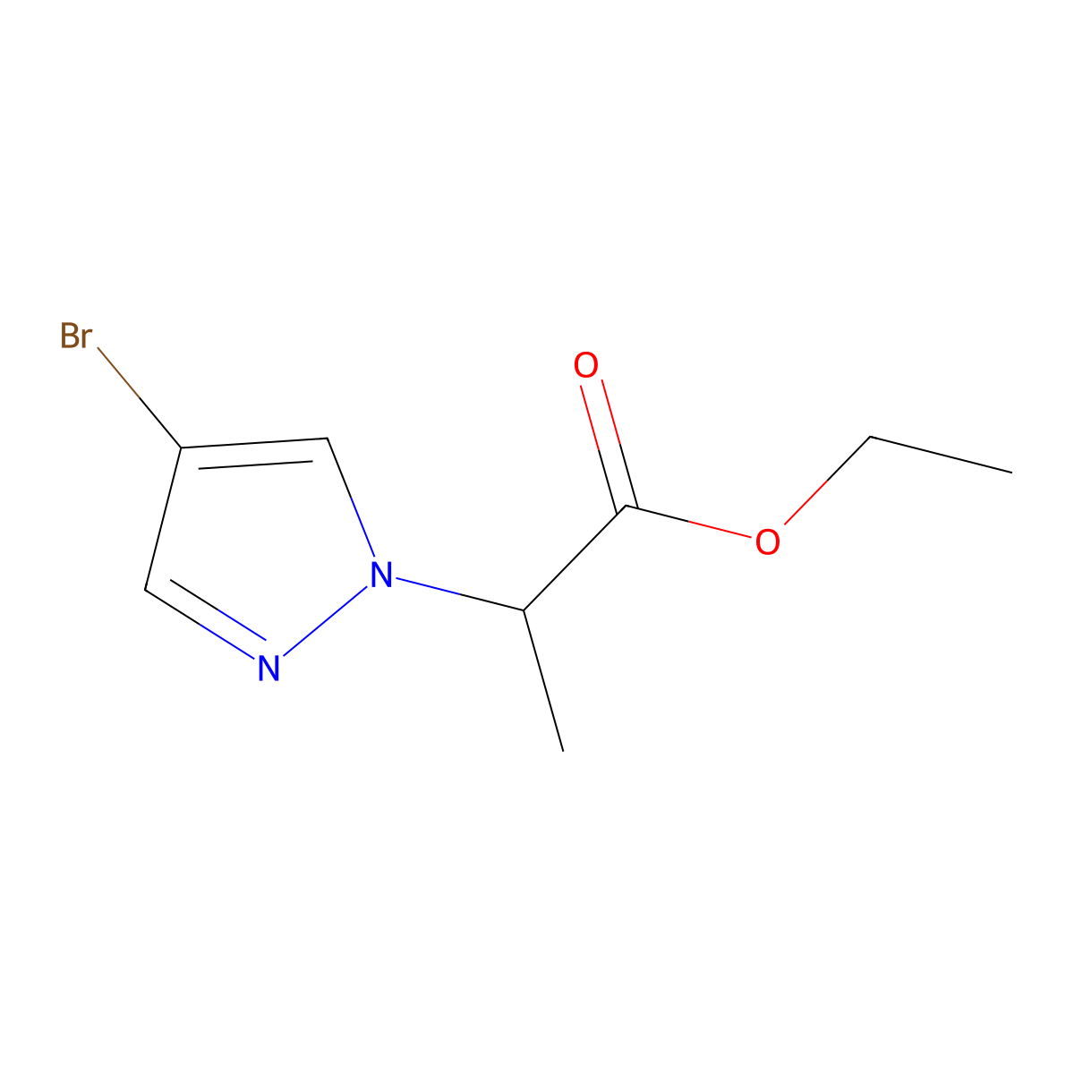 ethyl 2-(4-bromo-1H-pyrazol-1-yl)propanoate molecular structure, CAS 51292-41-2