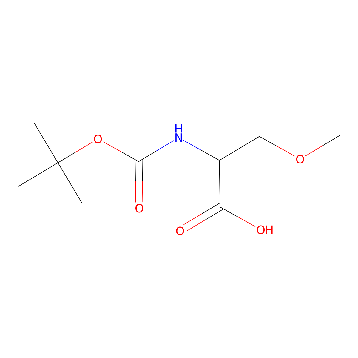 (2S)-2-(((tert-butoxy)carbonyl)amino)-3-methoxypropanoic acid molecular structure, CAS 51293-47-1