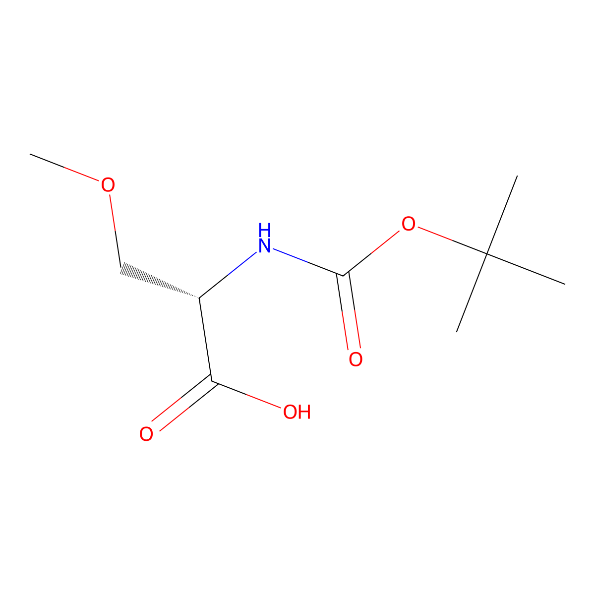 (2S)-2-(((tert-butoxy)carbonyl)amino)-3-methoxypropanoic acid molecular structure, CAS 51293-47-1