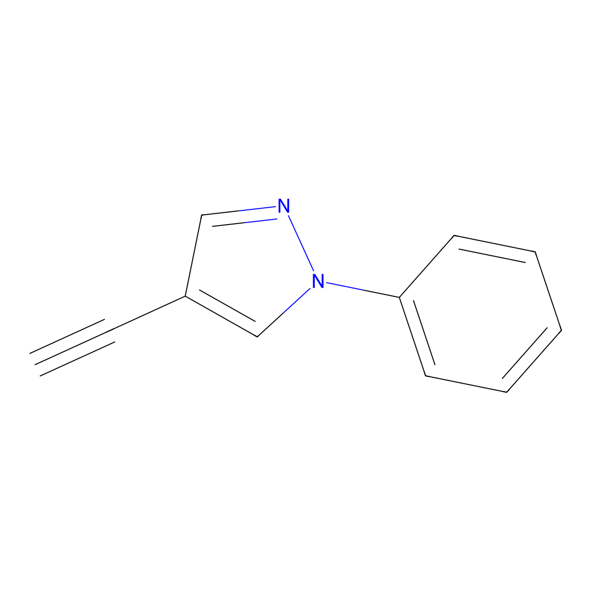 4-Ethynyl-1-phenyl-1H-pyrazole molecular structure, CAS 51294-73-6