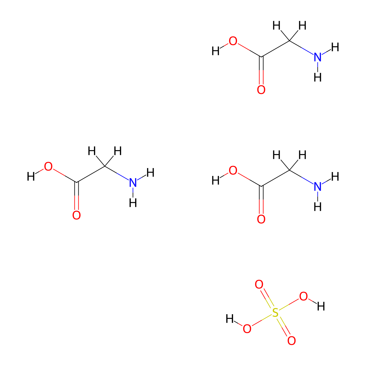 Triglycine sulfate molecular structure, CAS 513-29-1
