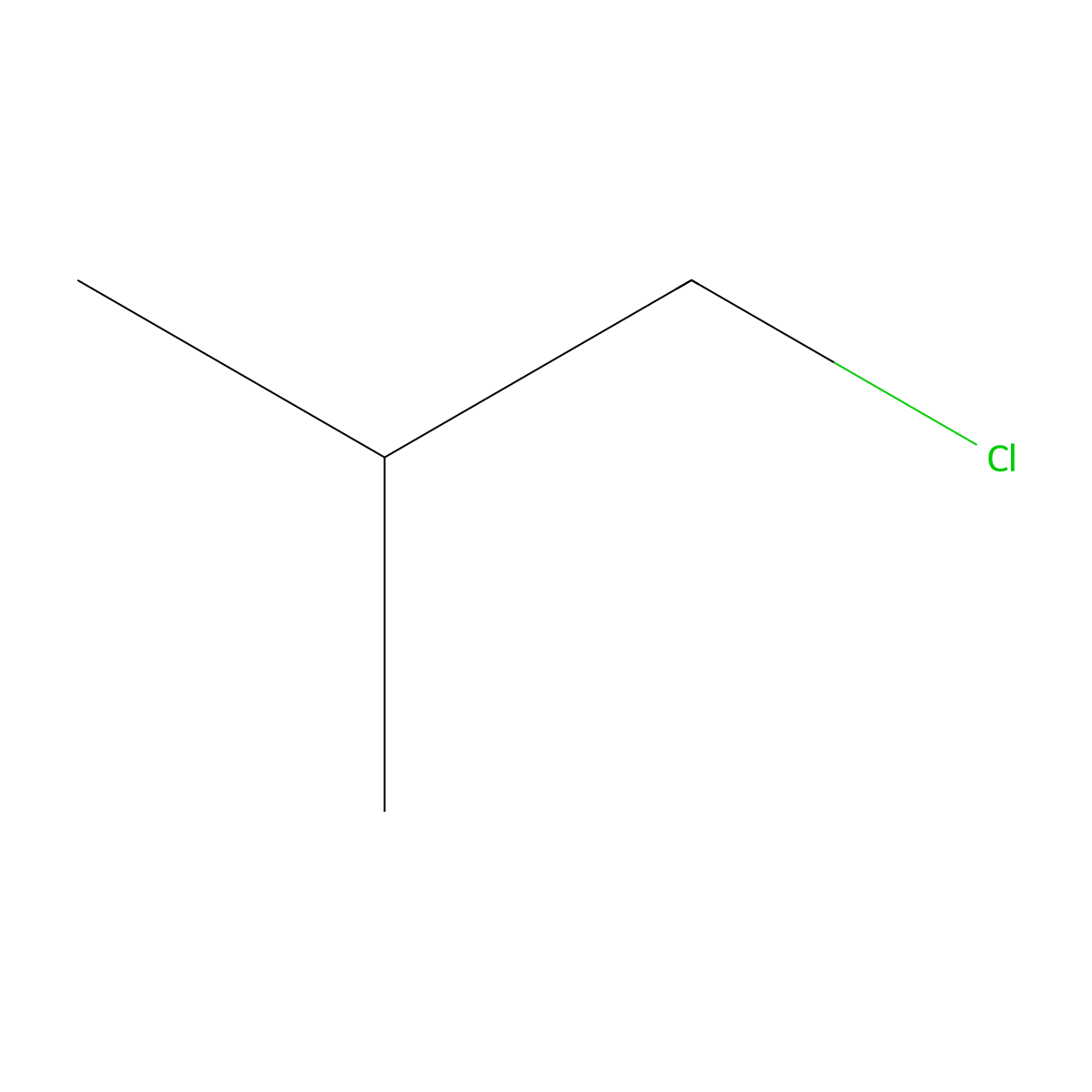 Isobutyl chloride molecular structure, CAS 513-36-0