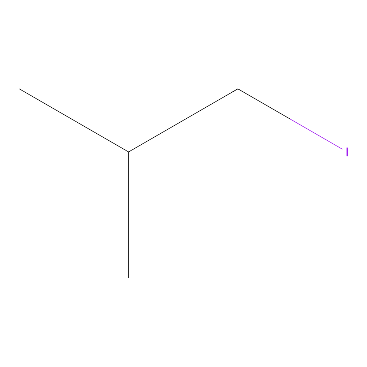 Isobutyl iodide molecular structure, CAS 513-38-2