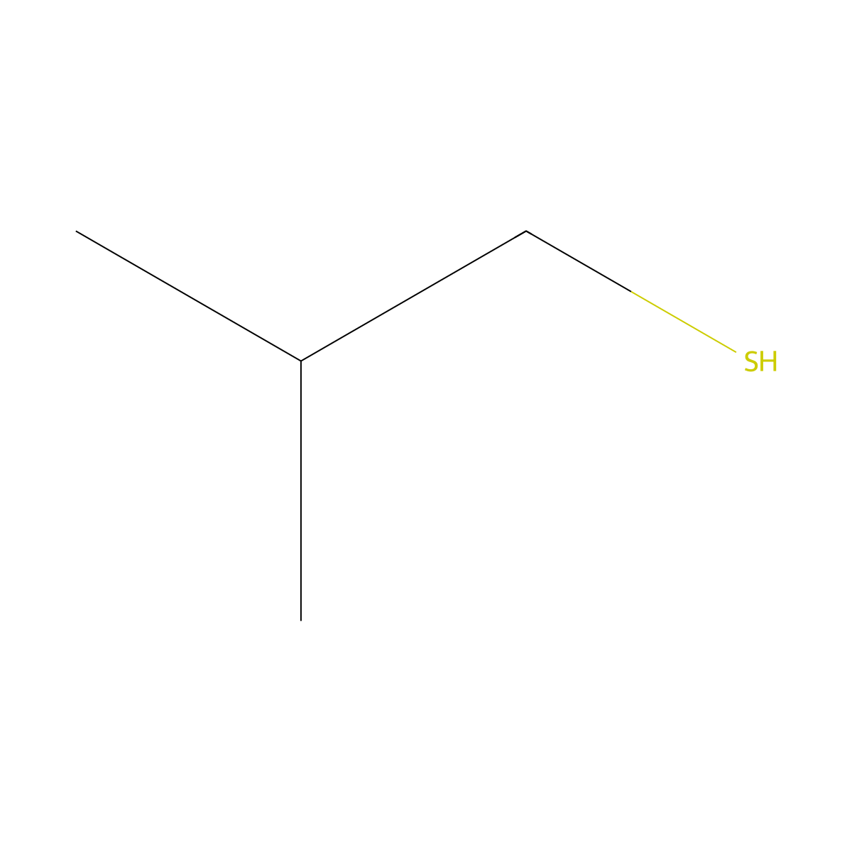 Isobutyl mercaptan molecular structure, CAS 513-44-0