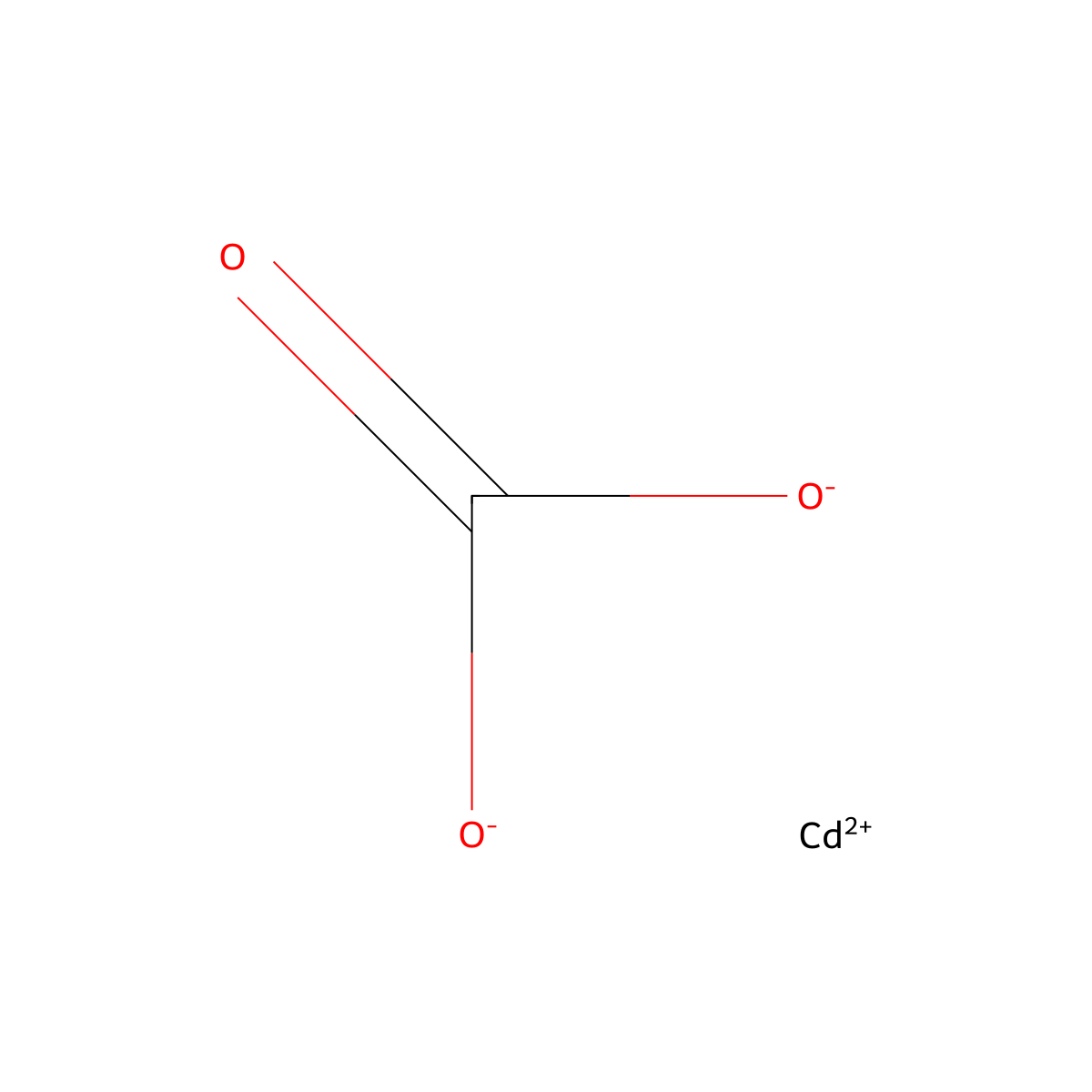 Cadmium carbonate (CdCO3) molecular structure, CAS 513-78-0