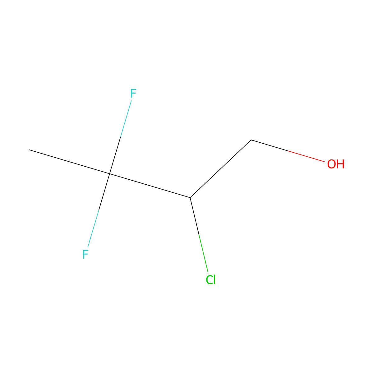 2-Chloro-3,3-difluorobutan-1-ol molecular structure, CAS 513-95-1