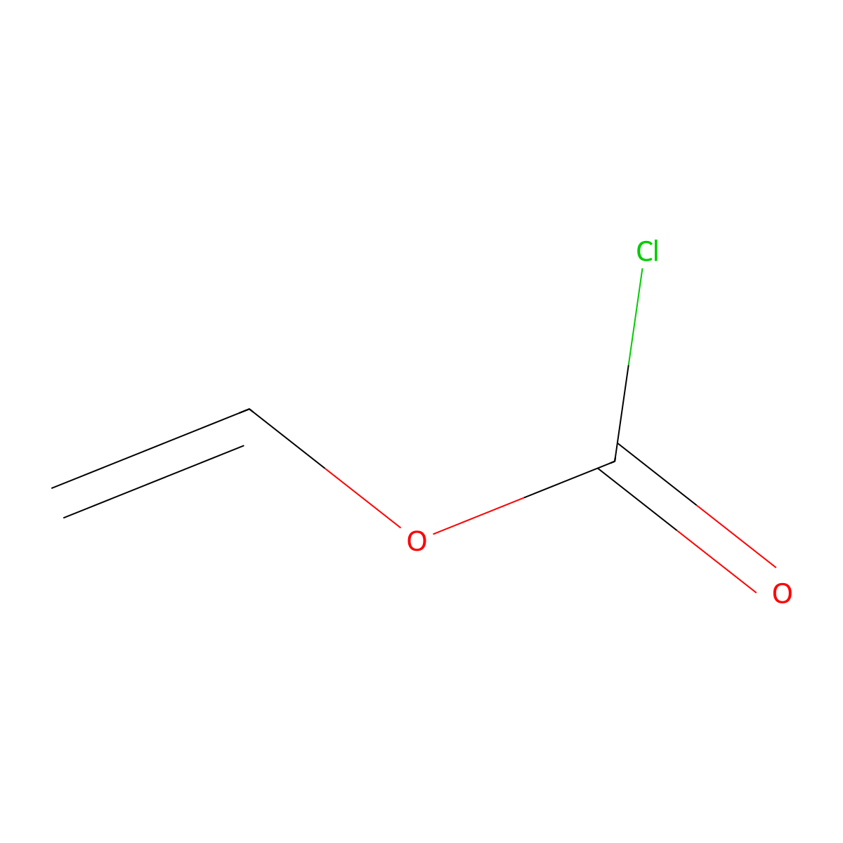 Vinyl chloroformate molecular structure, CAS 5130-24-5