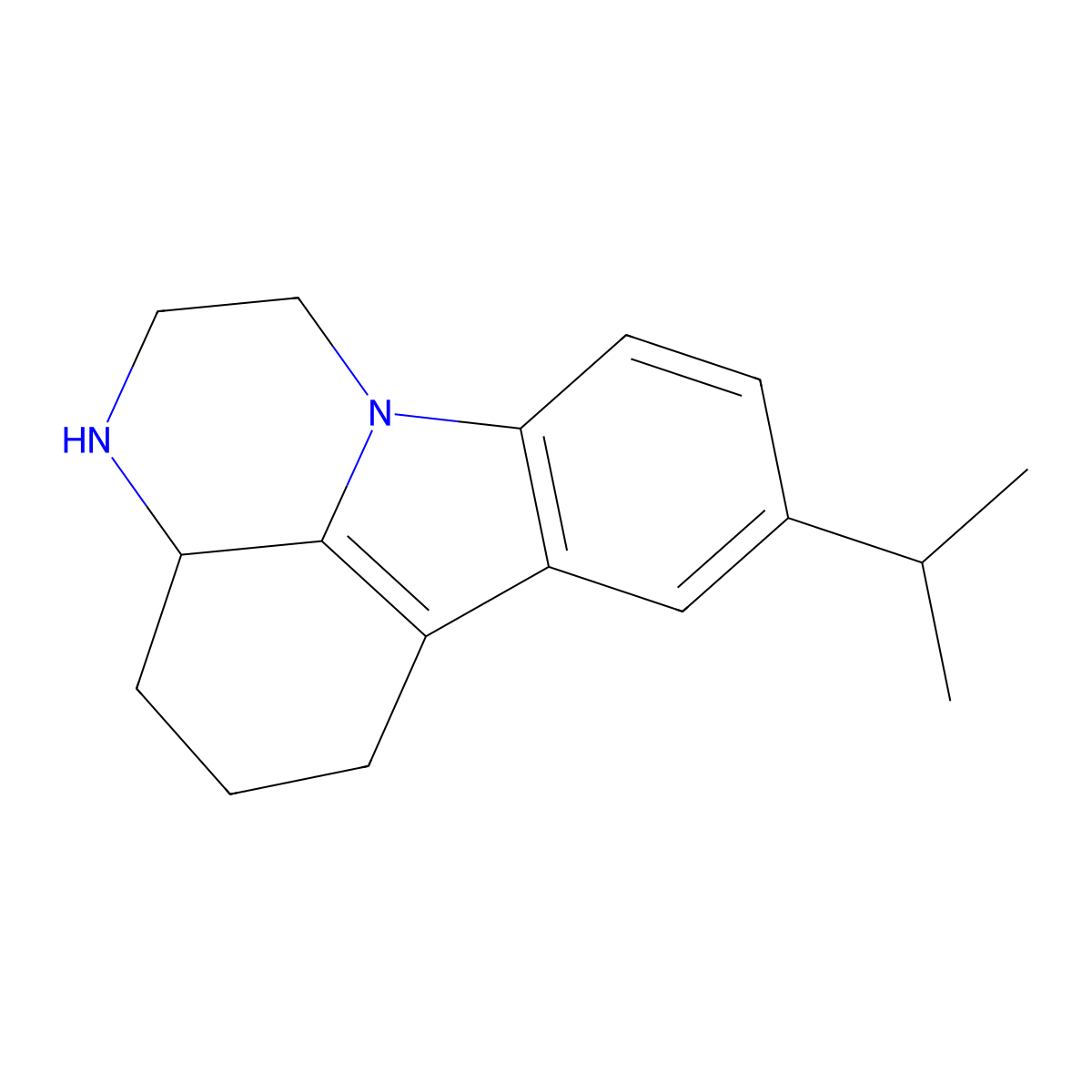 8-Isopropyl-2,3,3a,4,5,6-hexahydro-1H-pyrazino[3,2,1-jk]carbazole molecular structure, CAS 5130-46-1