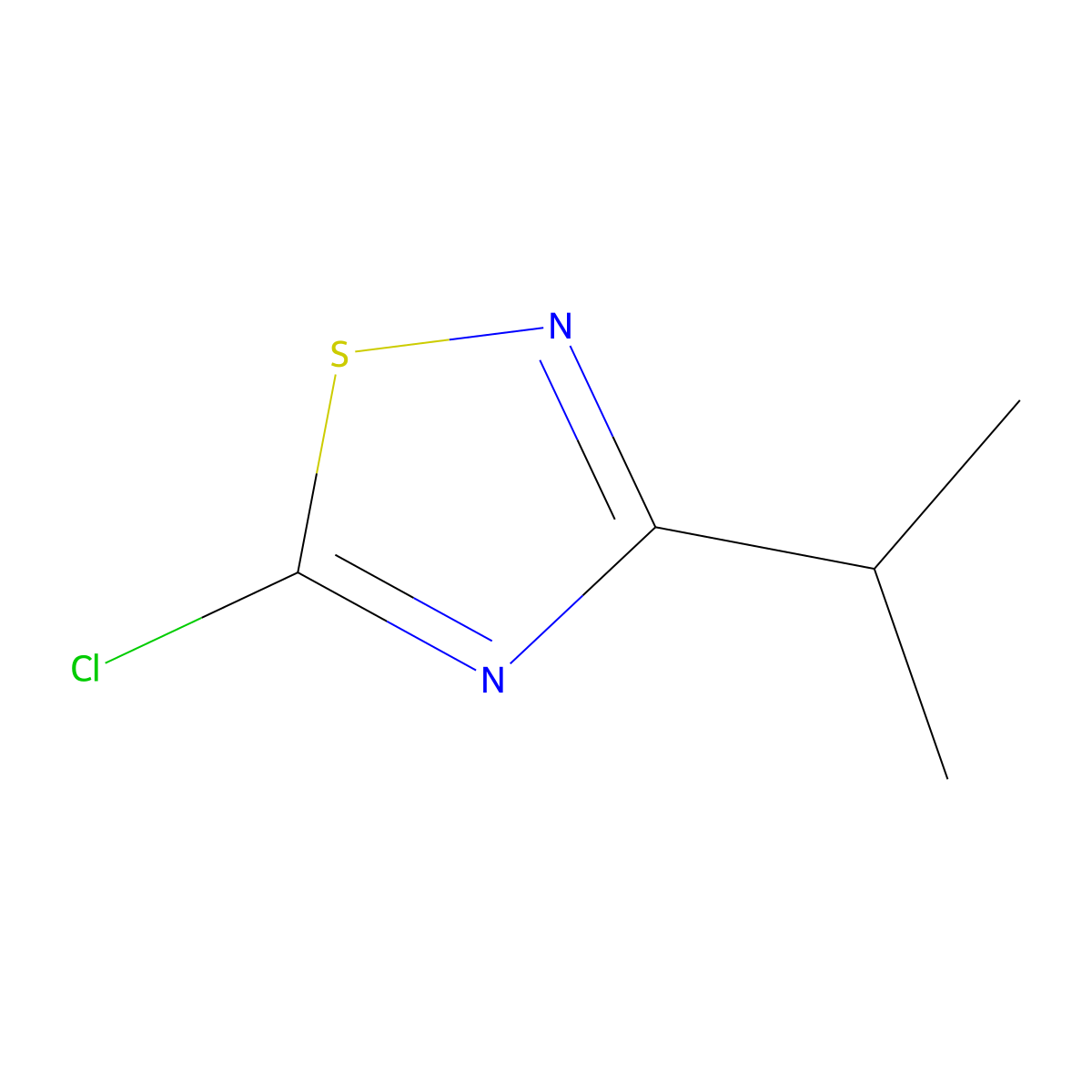 5-Chloro-3-(propan-2-yl)-1,2,4-thiadiazole molecular structure, CAS 51302-12-6