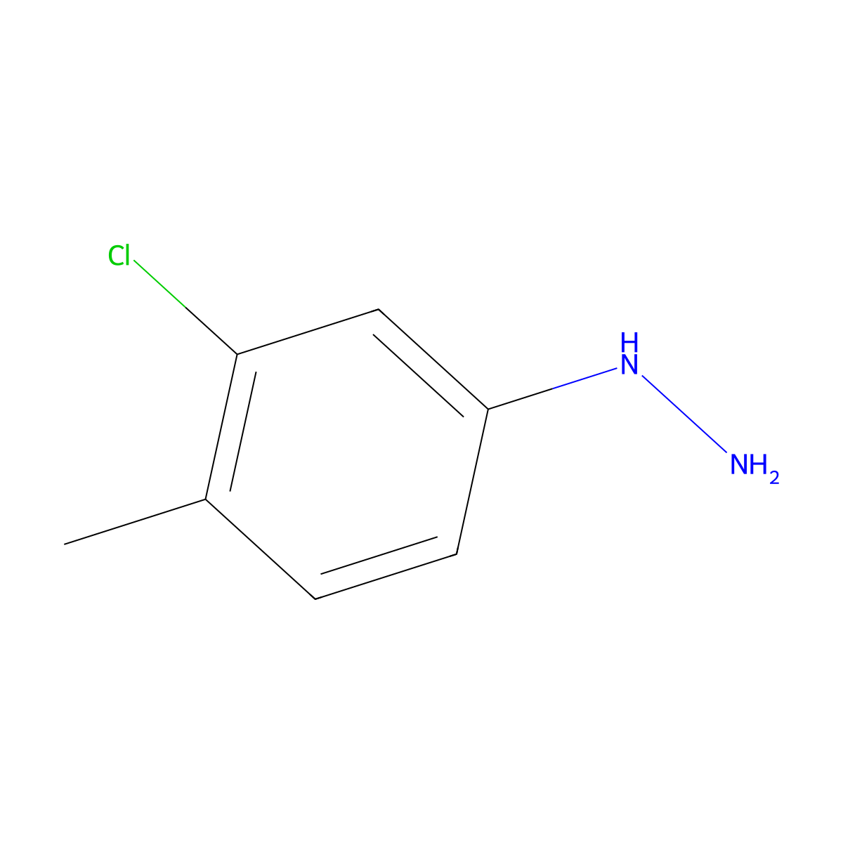 (3-Chloro-4-methylphenyl)hydrazine molecular structure, CAS 51304-65-5