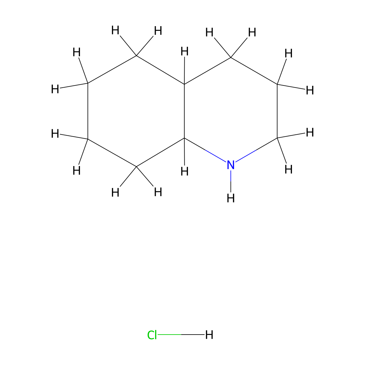 Decahydroquinoline hydrochloride molecular structure, CAS 51304-76-8