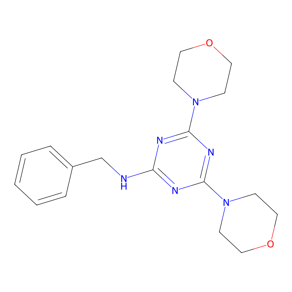 2,4-Bismorpholino-6-benzylamino-1,3,5-triazine molecular structure, CAS 51304-99-5