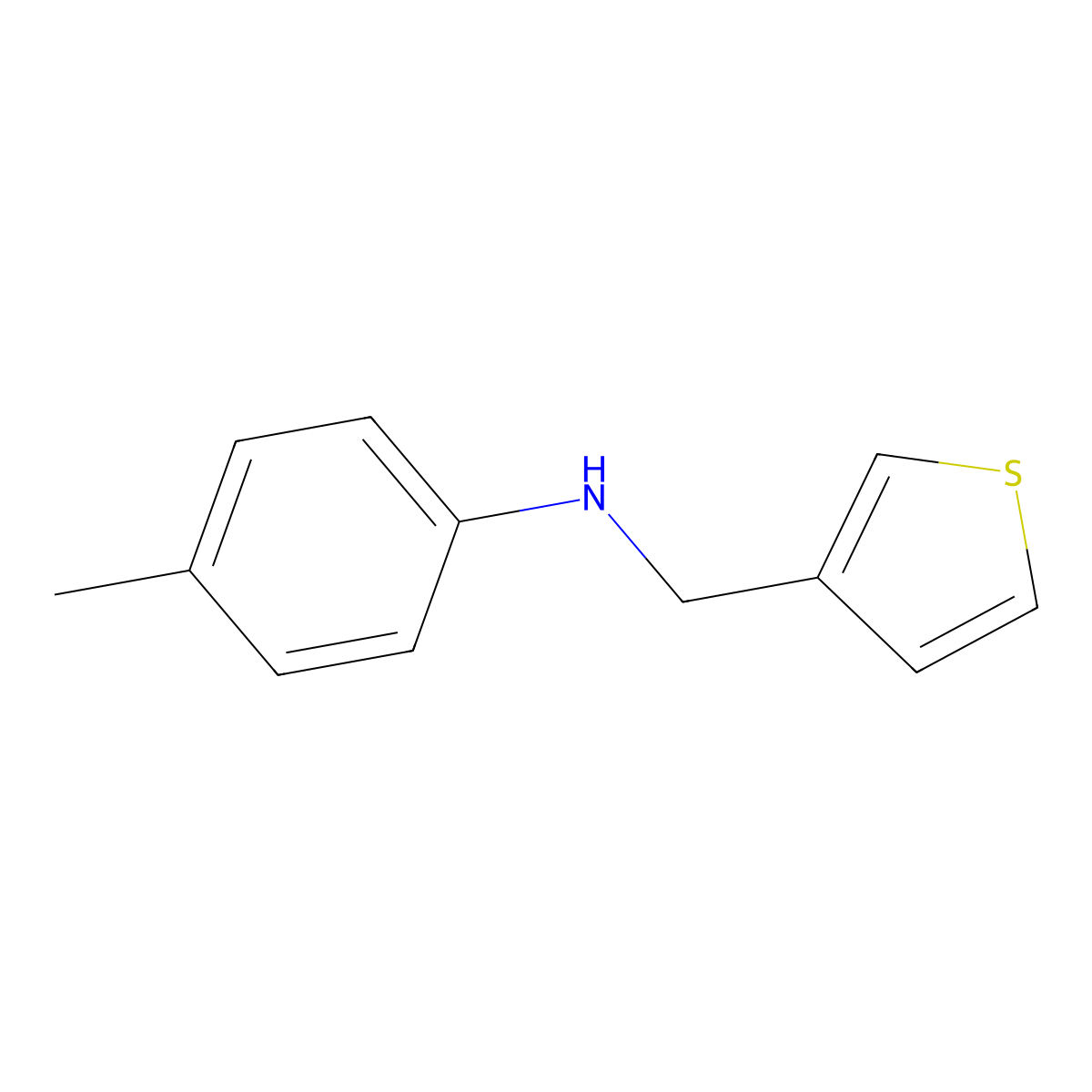 4-methyl-N-(thiophen-3-ylmethyl)aniline molecular structure, CAS 51305-57-8