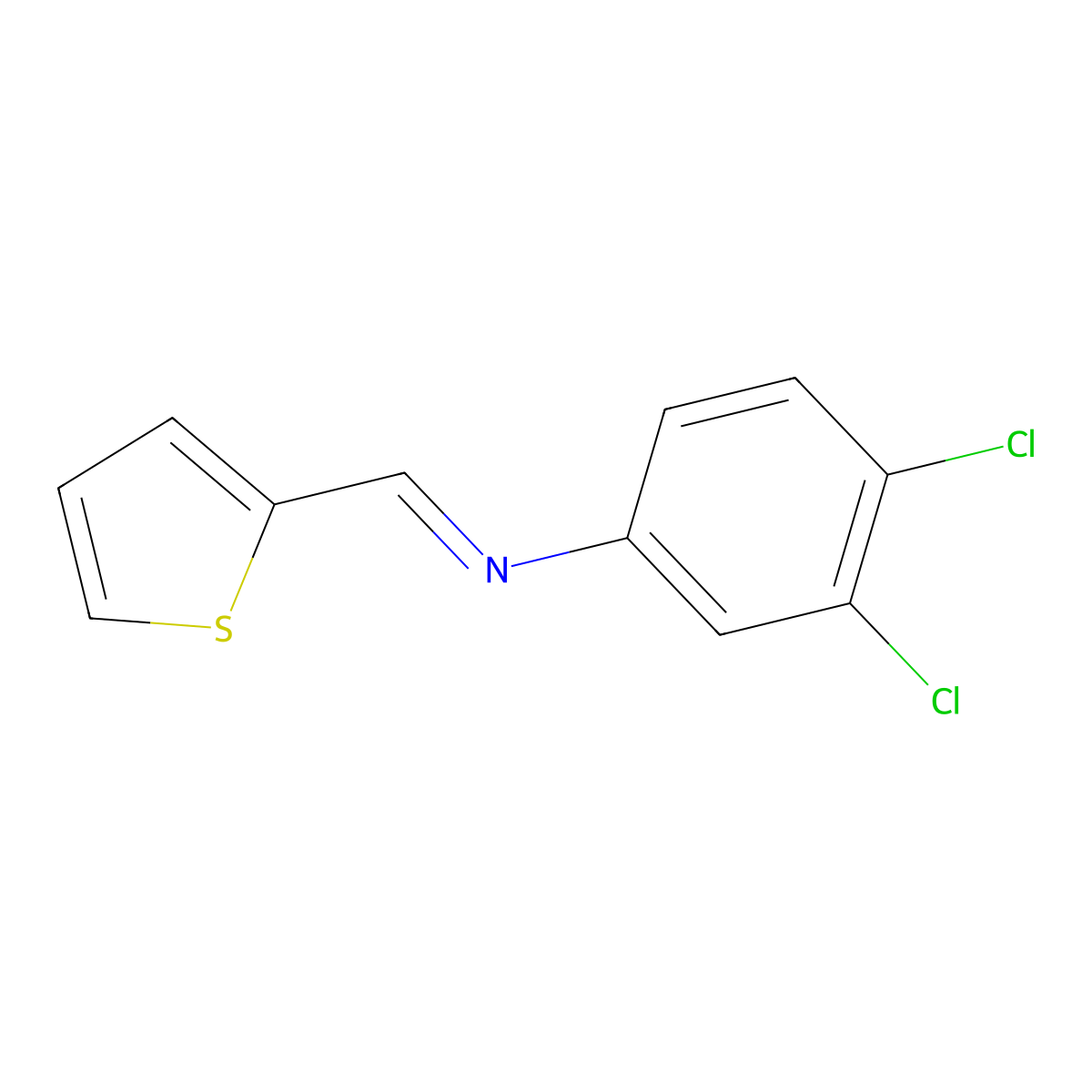 3,4-Dichloro-N-(2-thienylmethylene)aniline molecular structure, CAS 51305-67-0
