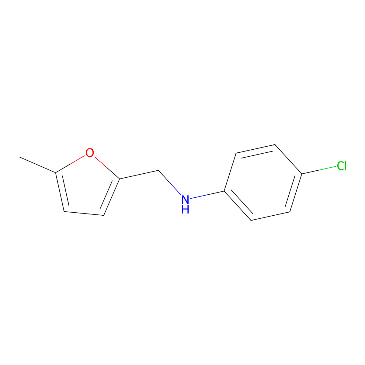 4-Chloro-N-[(5-methylfuran-2-YL)methyl]aniline molecular structure, CAS 51305-71-6