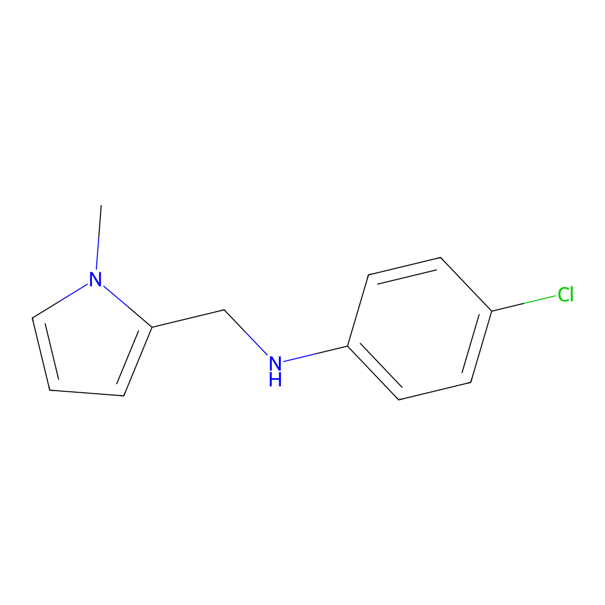 4-Chloro-N-[(1-methyl-1H-pyrrol-2-yl)methyl]aniline molecular structure, CAS 51305-72-7