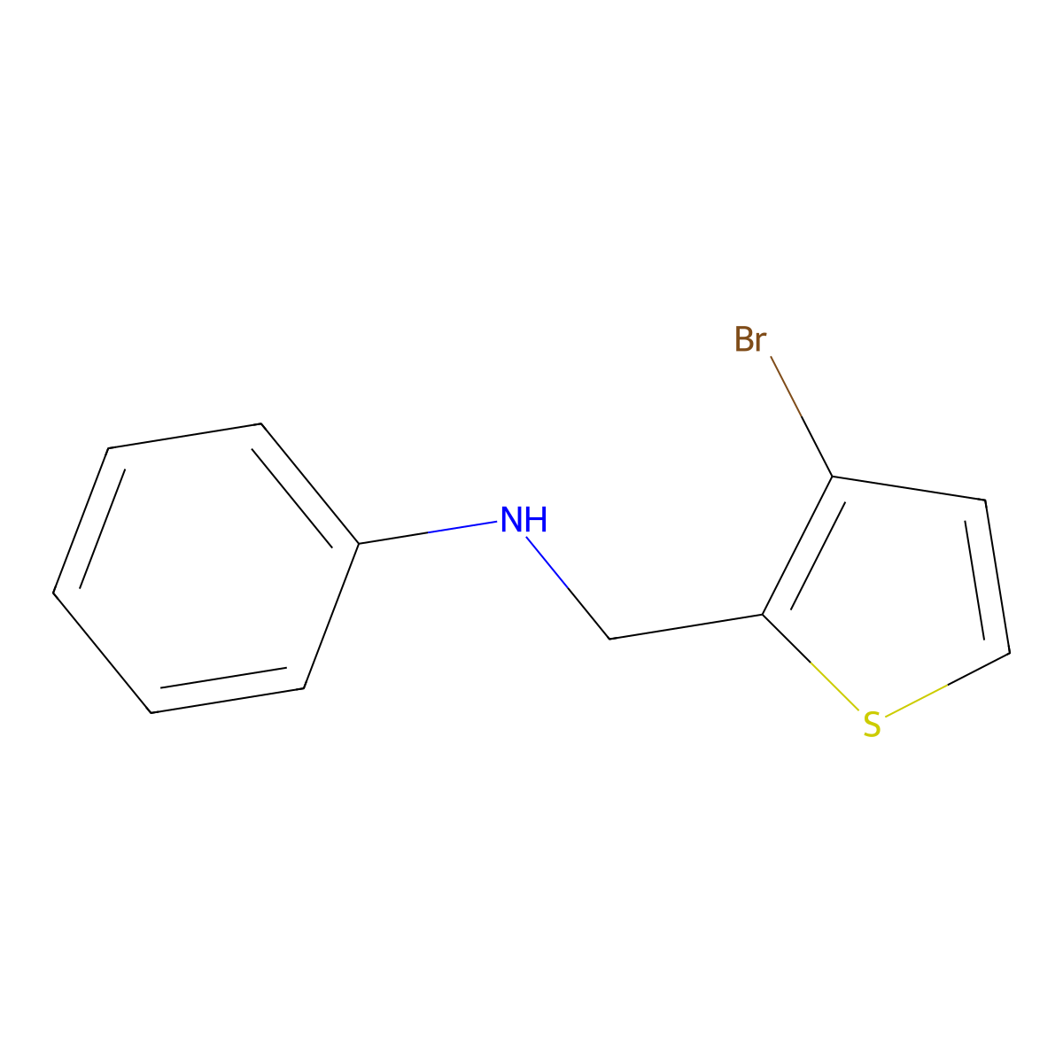 N-[(3-bromothiophen-2-yl)methyl]aniline molecular structure, CAS 51305-76-1