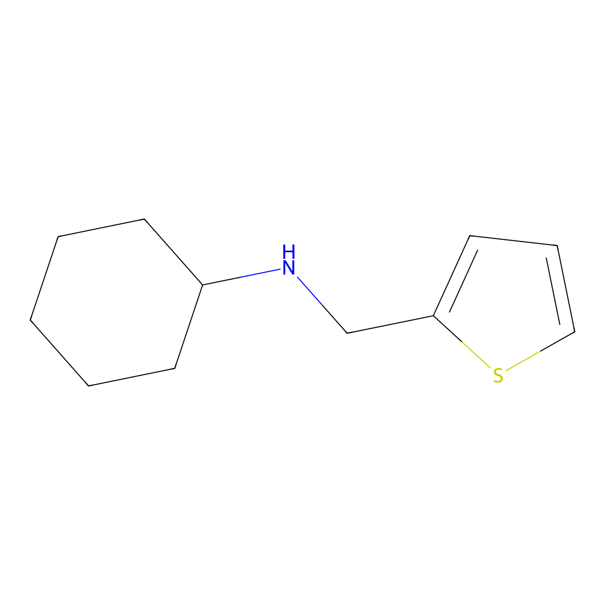 N-(thiophen-2-ylmethyl)cyclohexanamine molecular structure, CAS 51305-86-3
