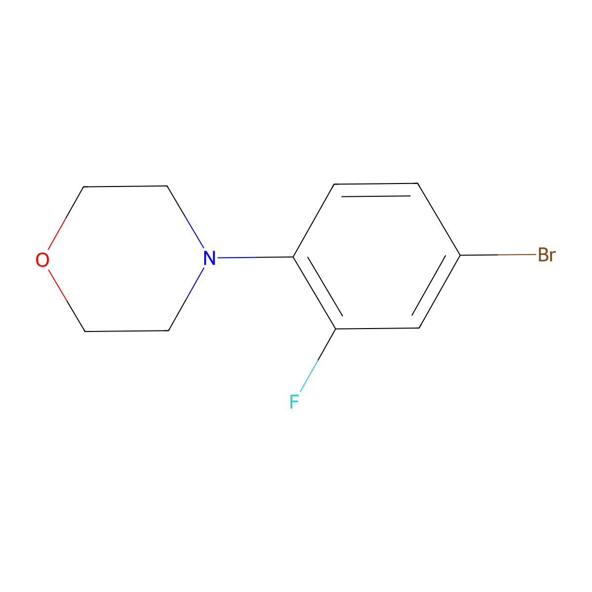 4-(4-Bromo-2-fluorophenyl)morpholine molecular structure, CAS 513068-89-8