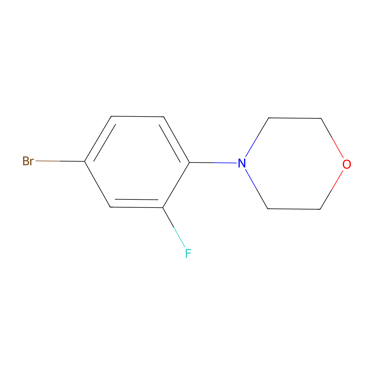 4-(4-Bromo-2-fluorophenyl)morpholine molecular structure, CAS 513068-89-8