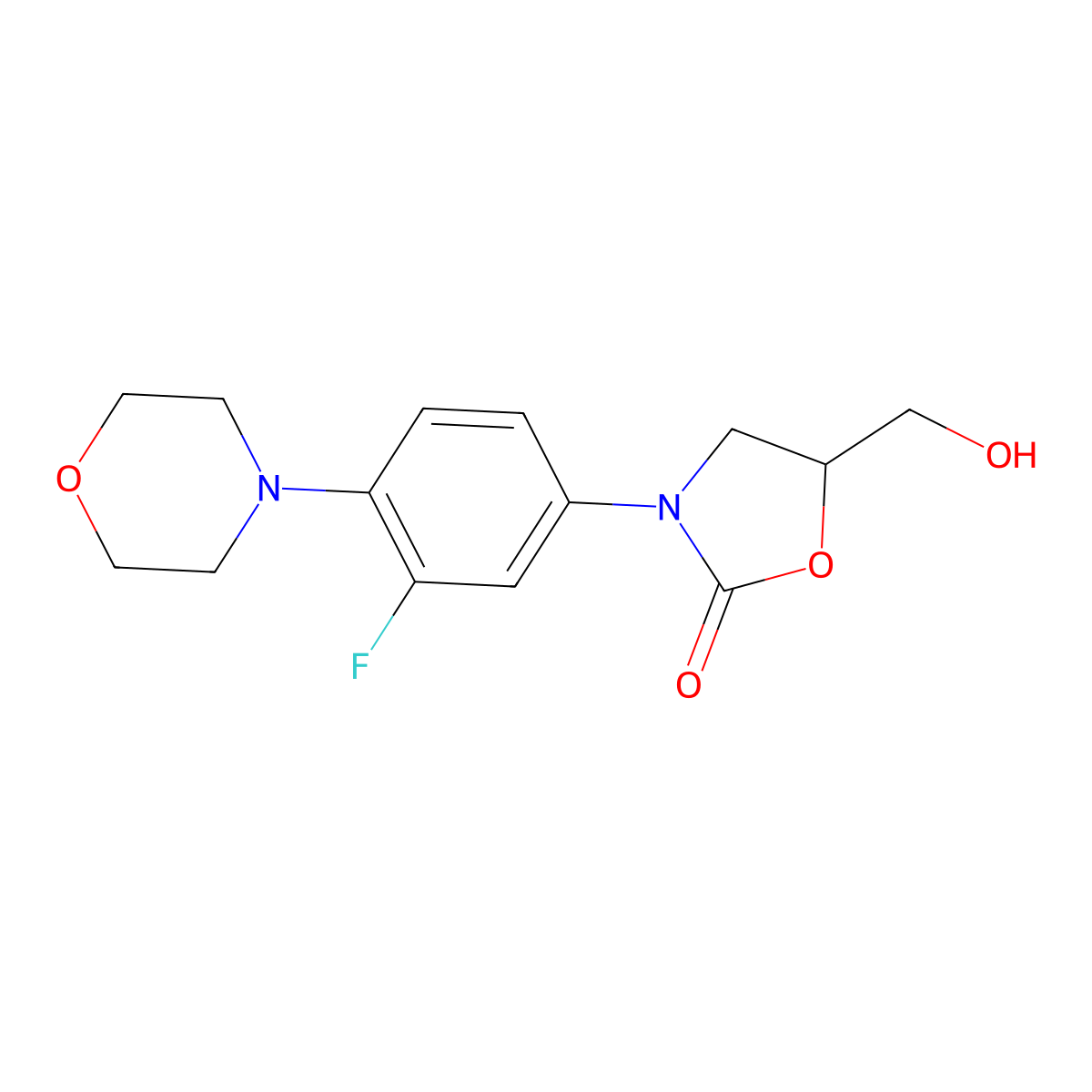 3-(3-Fluoro-4-(4-morpholinyl)phenyl)-5-(hydroxymethyl)oxazolidin-2-one molecular structure, CAS 513068-96-7