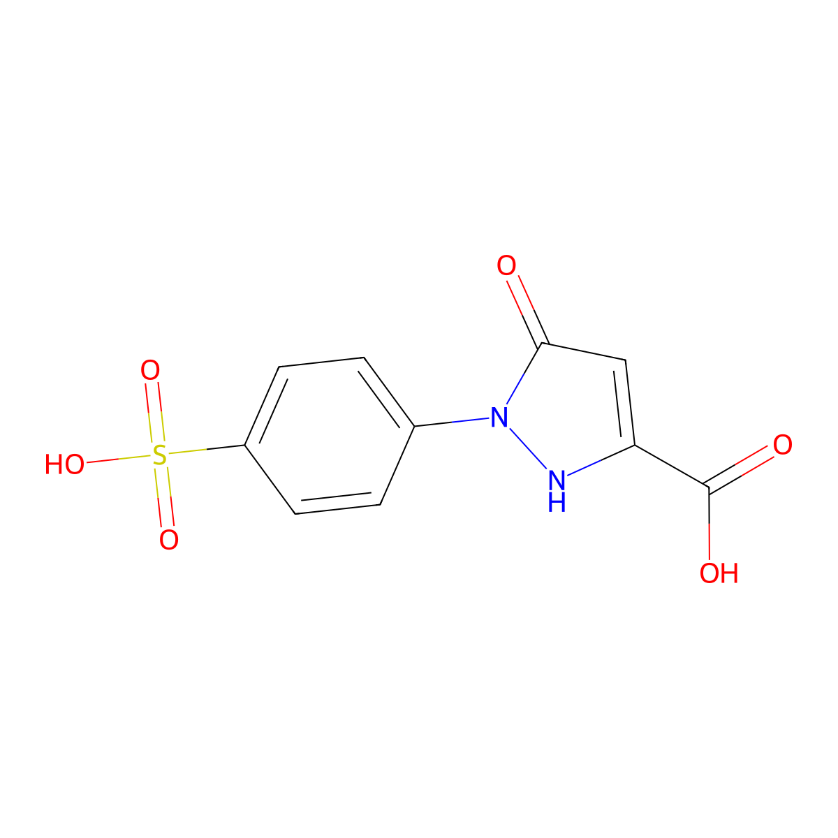 5-Oxo-1-(4-sulfophenyl)-2,5-dihydro-1H-pyrazole-3-carboxylic acid molecular structure, CAS 51307-71-2