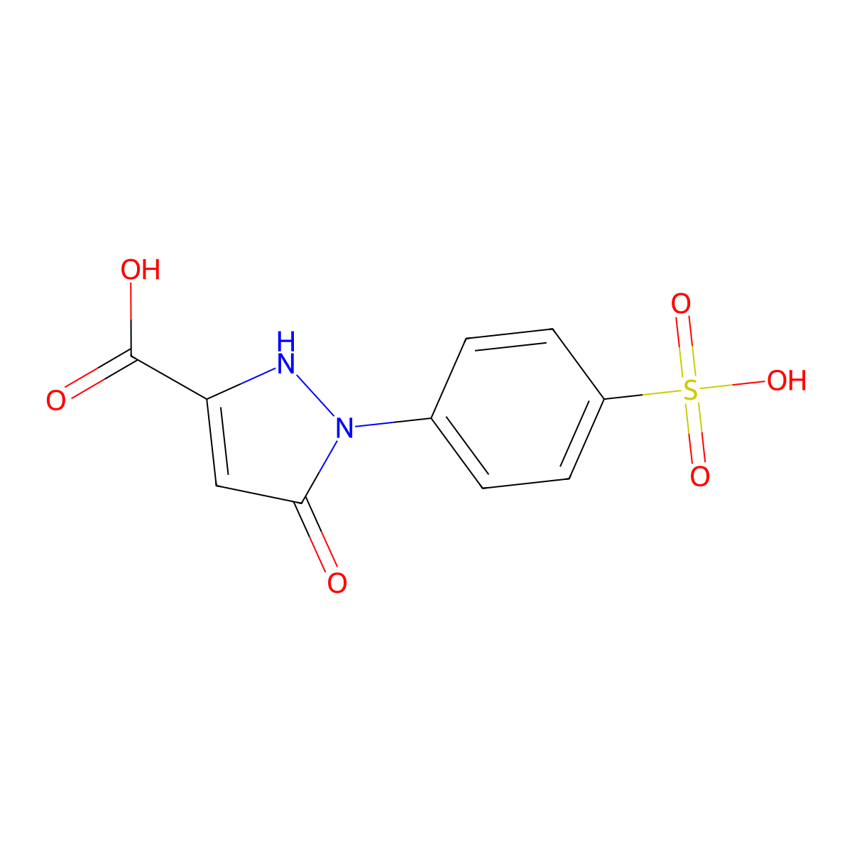 5-Oxo-1-(4-sulfophenyl)-2,5-dihydro-1H-pyrazole-3-carboxylic acid molecular structure, CAS 51307-71-2