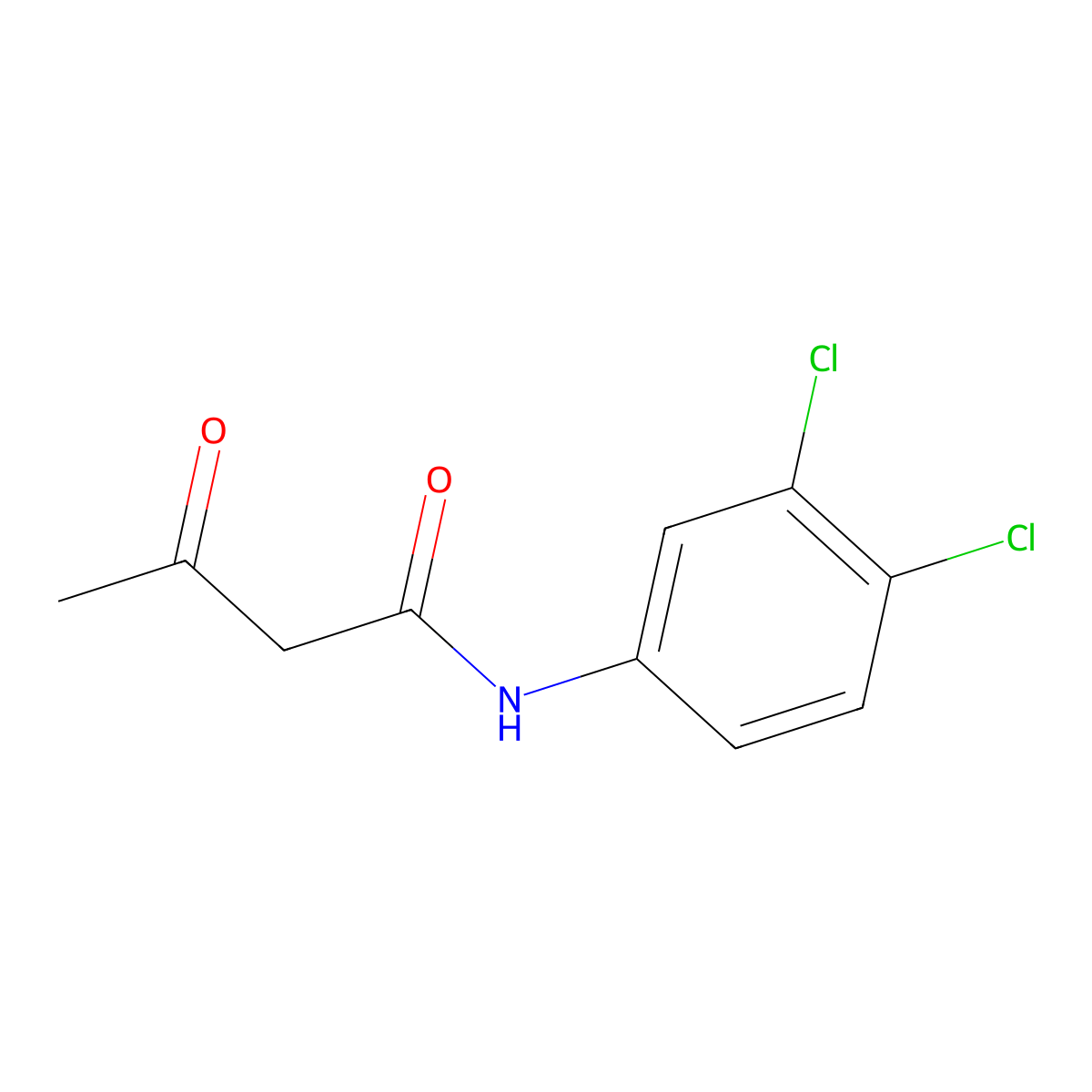 N-(3,4-dichlorophenyl)-3-oxobutanamide molecular structure, CAS 51309-24-1
