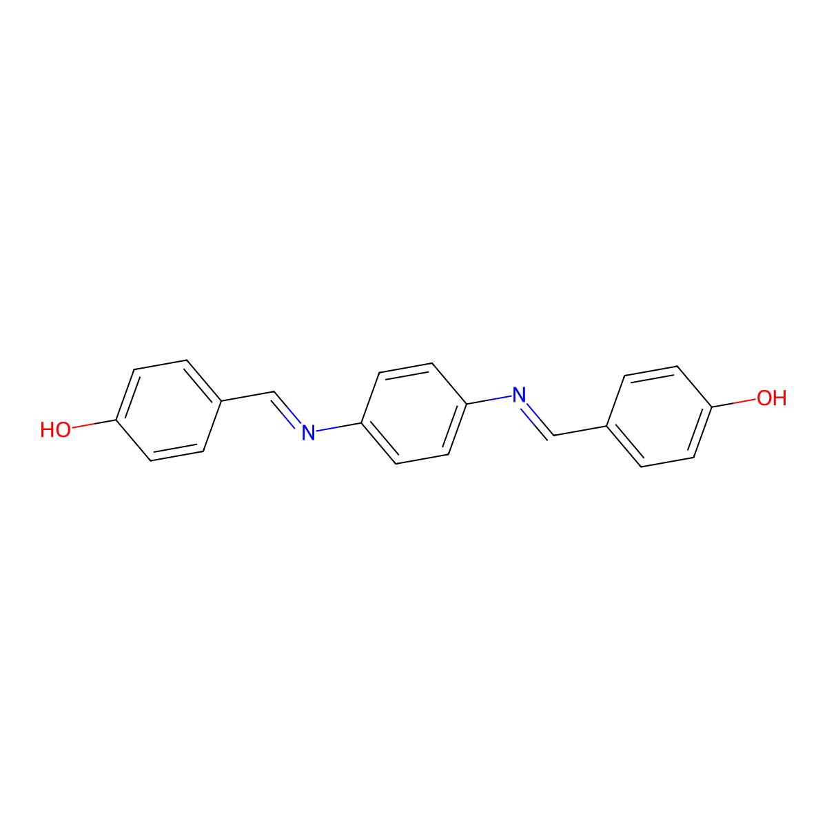 N,N'-Bis(4-hydroxybenzylidene)-1,4-phenylenediamine molecular structure, CAS 51309-55-8