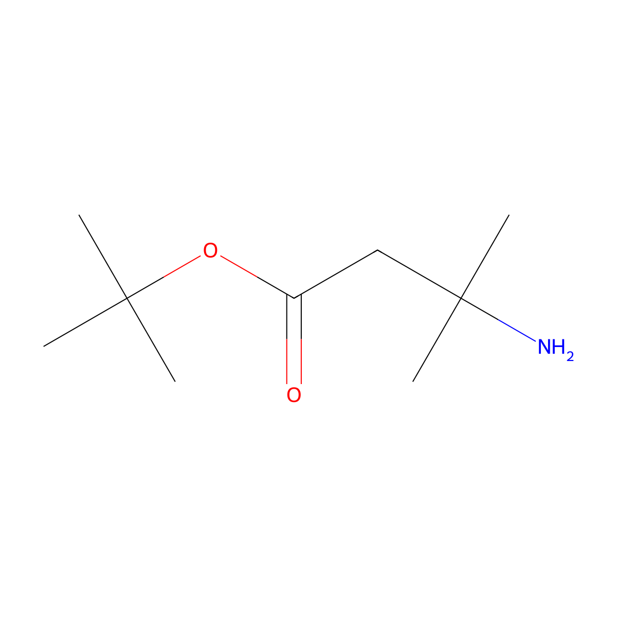 Tert-butyl 3-amino-3-methylbutanoate molecular structure, CAS 51313-75-8