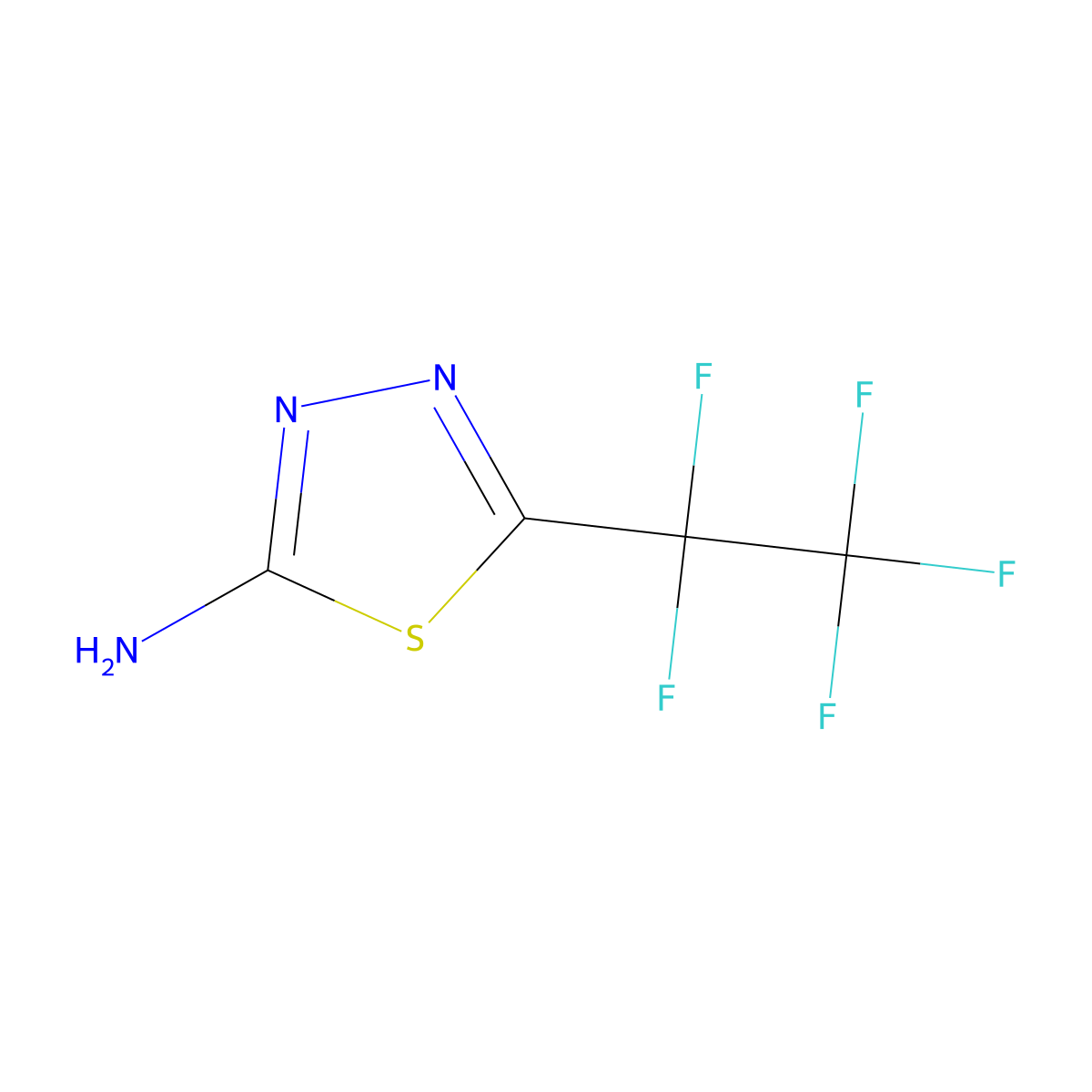 5-(1,1,2,2,2-Pentafluoroethyl)-1,3,4-thiadiazol-2-amine molecular structure, CAS 51314-64-8