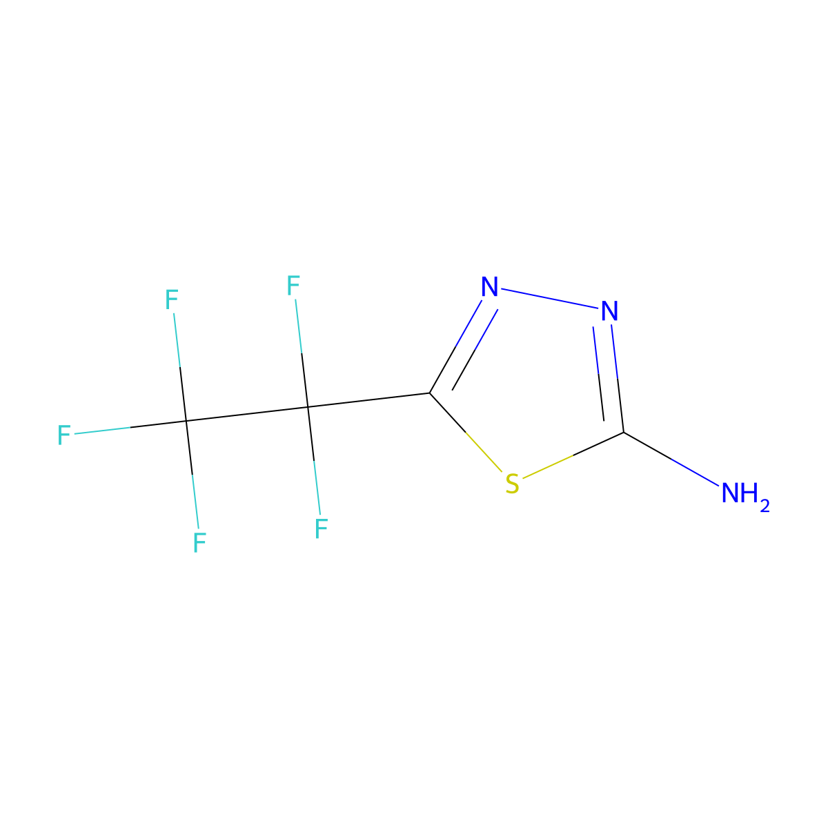 5-(1,1,2,2,2-Pentafluoroethyl)-1,3,4-thiadiazol-2-amine molecular structure, CAS 51314-64-8