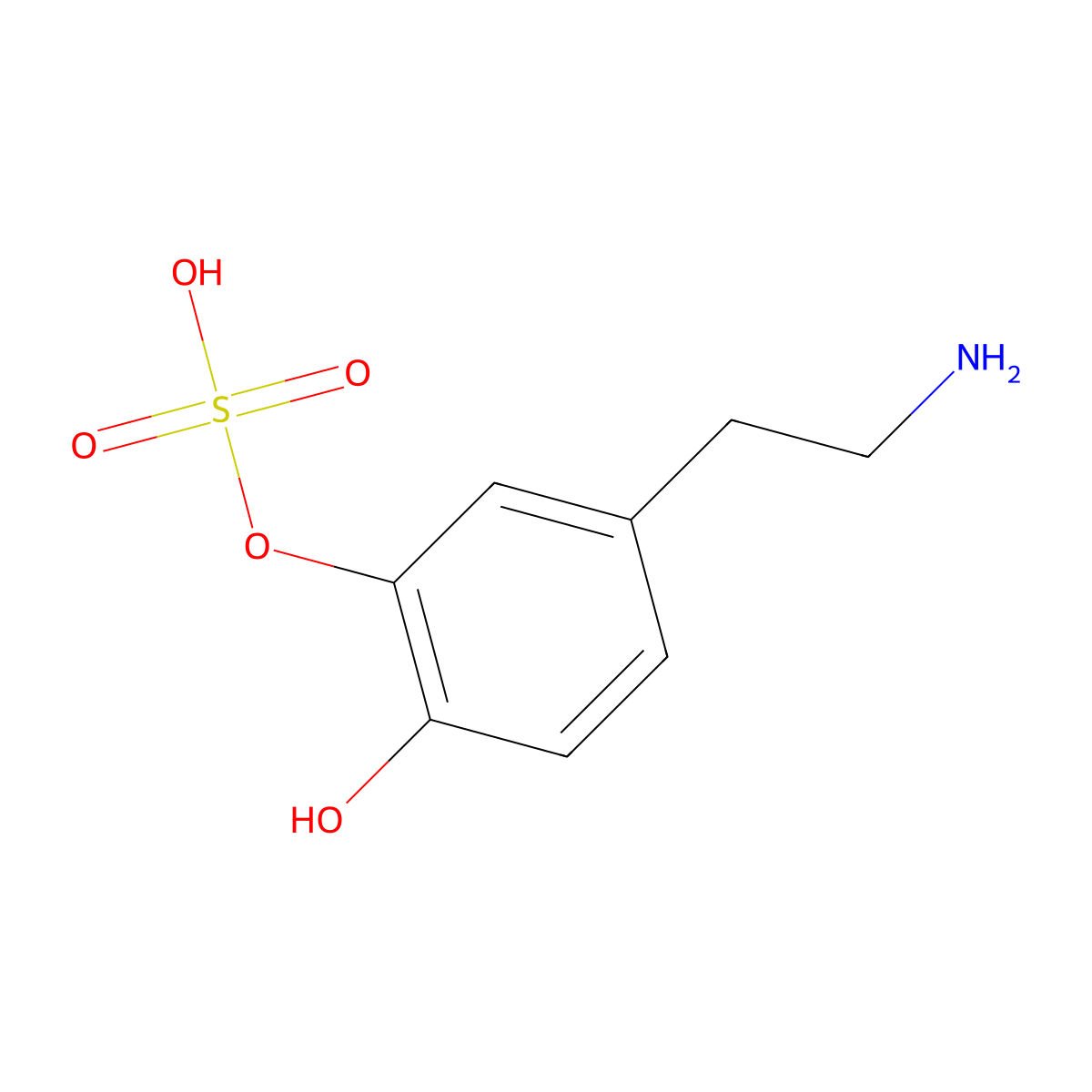 Dopamine 3-O-sulfate molecular structure, CAS 51317-41-0