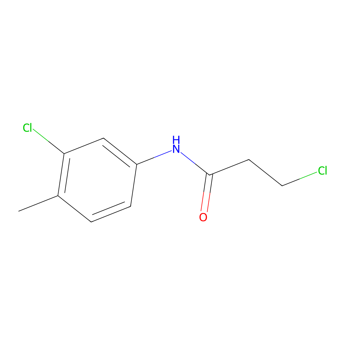 3-Chloro-n-(3-chloro-4-methylphenyl)propanamide molecular structure, CAS 51318-77-5