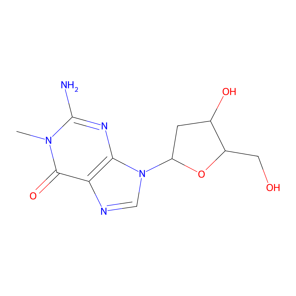 N1-Methyl-2'-deoxyguanosine molecular structure, CAS 5132-79-6