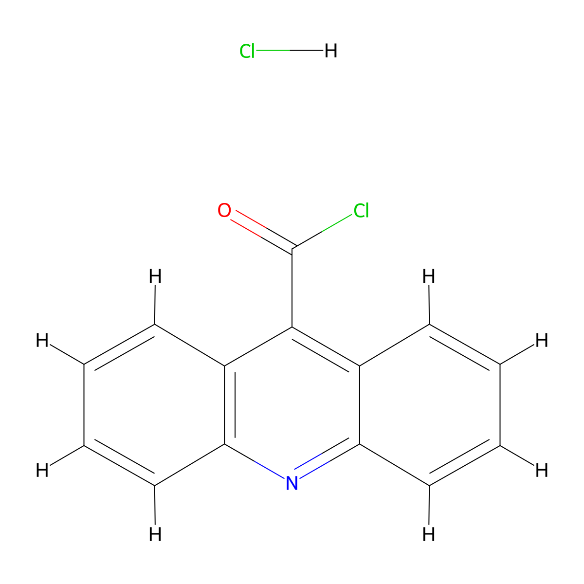 Acridine-9-carbonyl chloride hydrochloride molecular structure, CAS 5132-80-9
