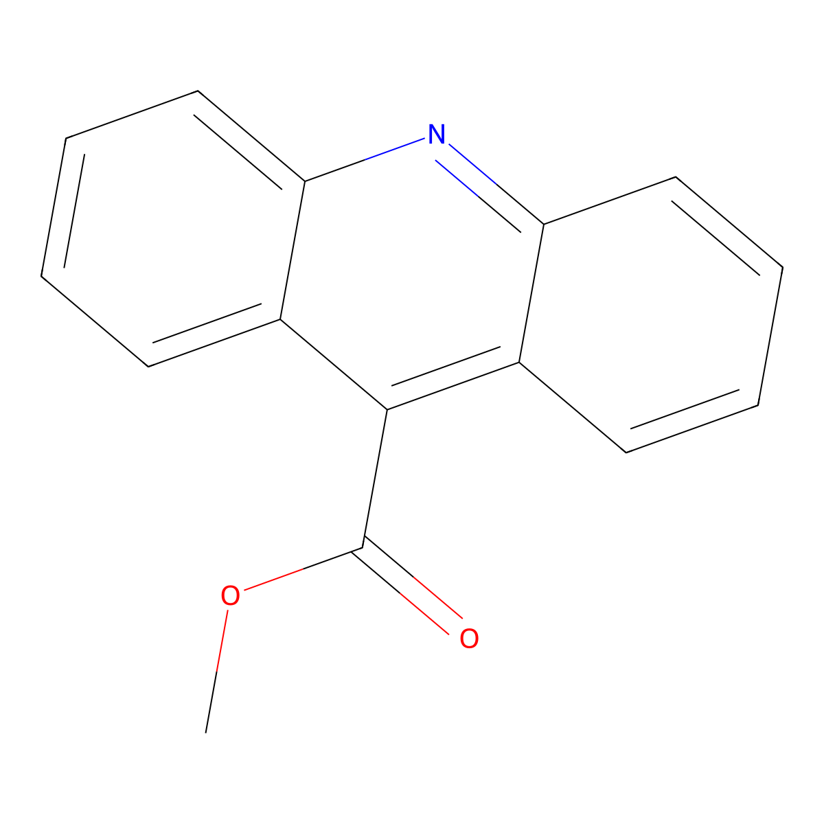 9-Acridinecarboxylic acid, methyl ester molecular structure, CAS 5132-81-0