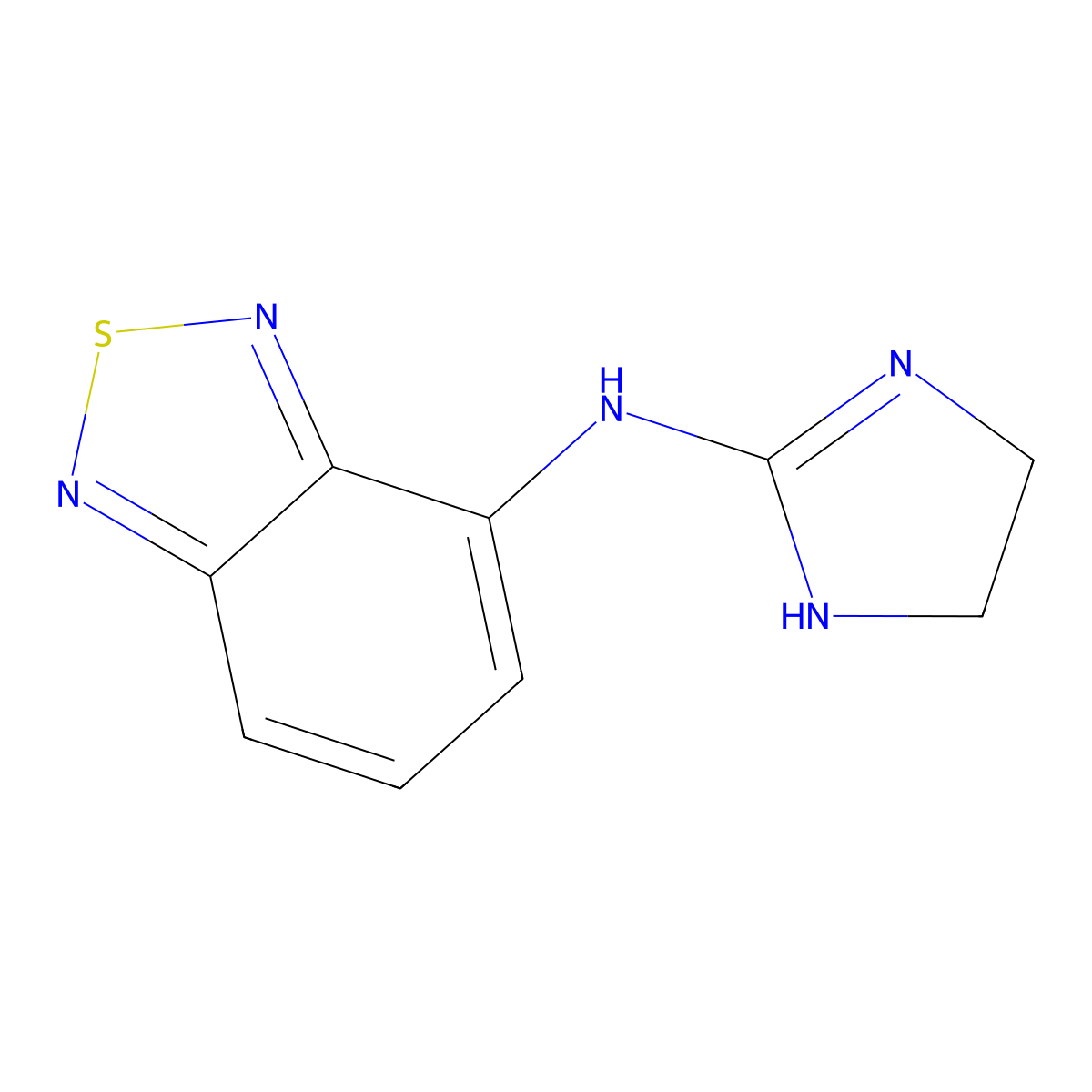 2,1,3-Benzothiadiazol-4-amine, N-(4,5-dihydro-1H-imidazol-2-yl)- molecular structure, CAS 51322-69-1