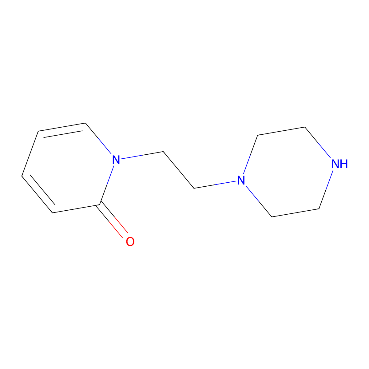 1-(2-(Piperazin-1-yl)ethyl)pyridin-2(1H)-one molecular structure, CAS 51323-38-7