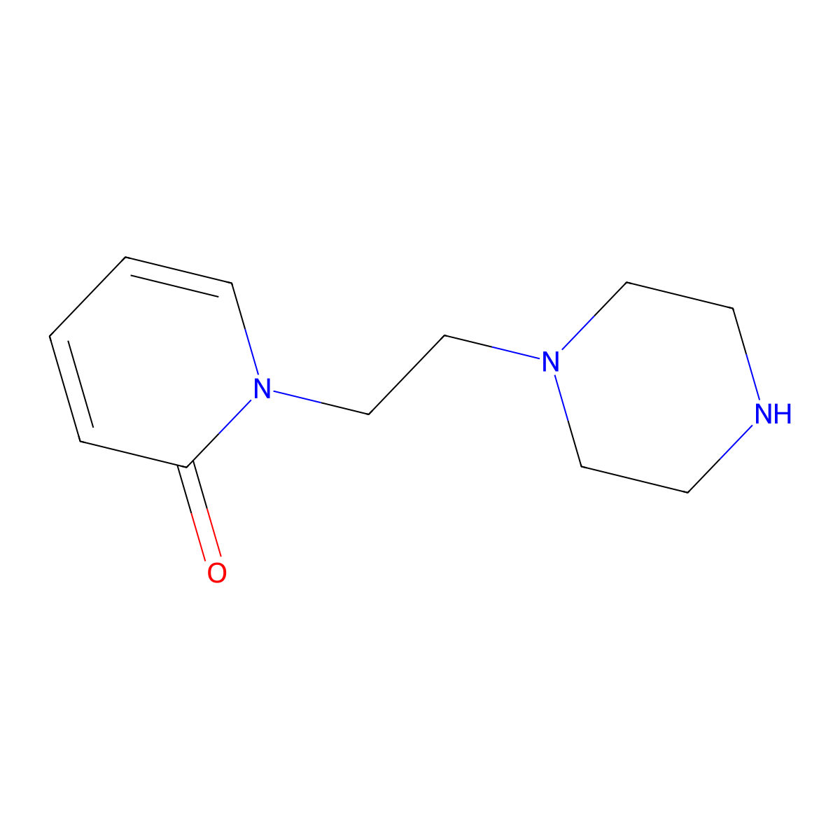 1-(2-(Piperazin-1-yl)ethyl)pyridin-2(1H)-one molecular structure, CAS 51323-38-7