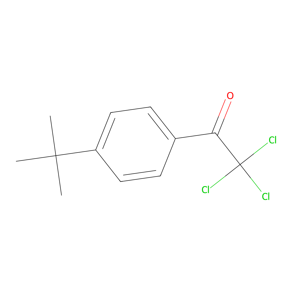 Ethanone, 2,2,2-trichloro-1-(4-(1,1-dimethylethyl)phenyl)- molecular structure, CAS 51326-37-5